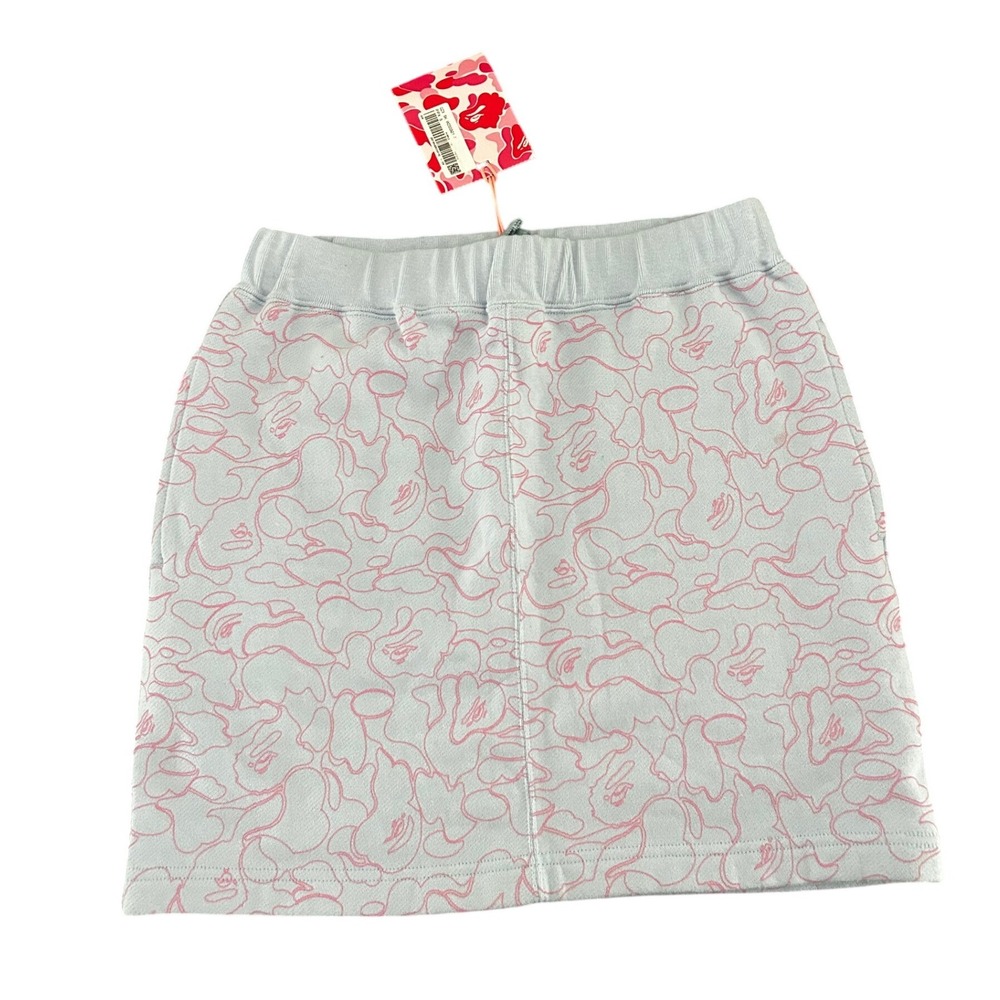 RARE A Bathing Ape BAPE Pink Blue Camo Mini Sweat Skirt 001SKG802501X S NWT
